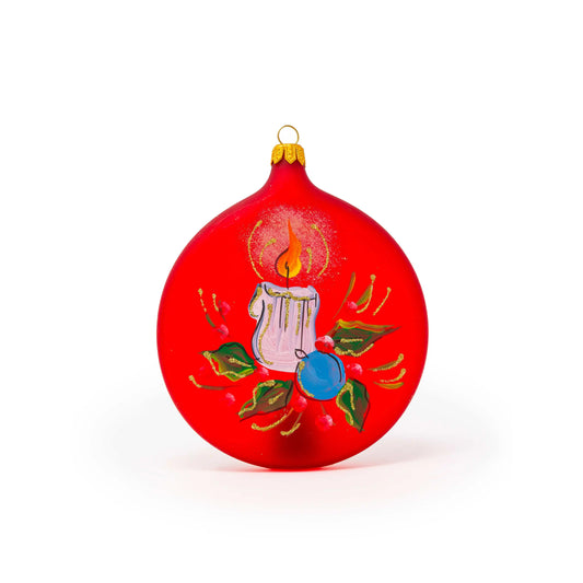 Red Christmas candle medallion