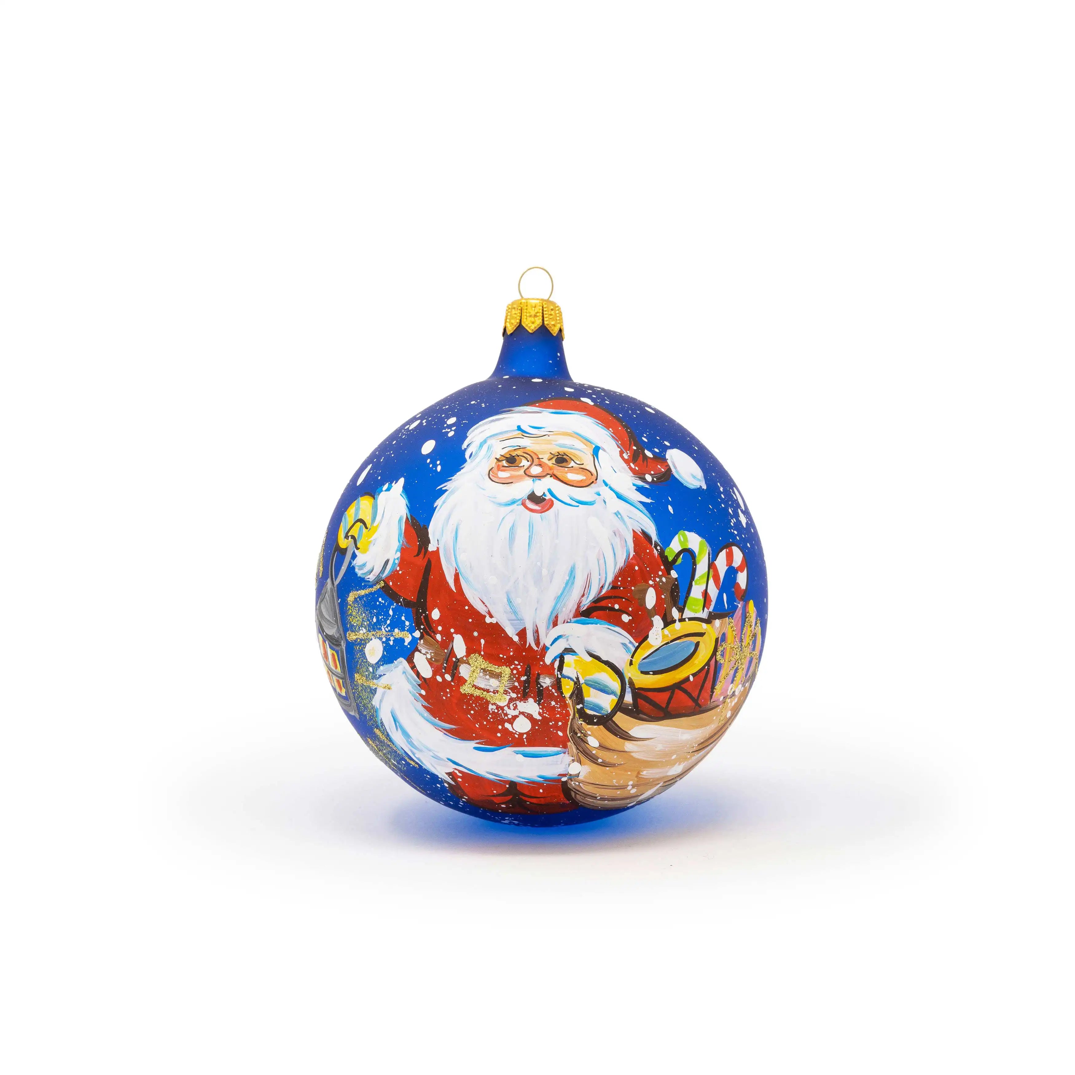 Blue Santa Claus ball – Bellagio glass ornaments